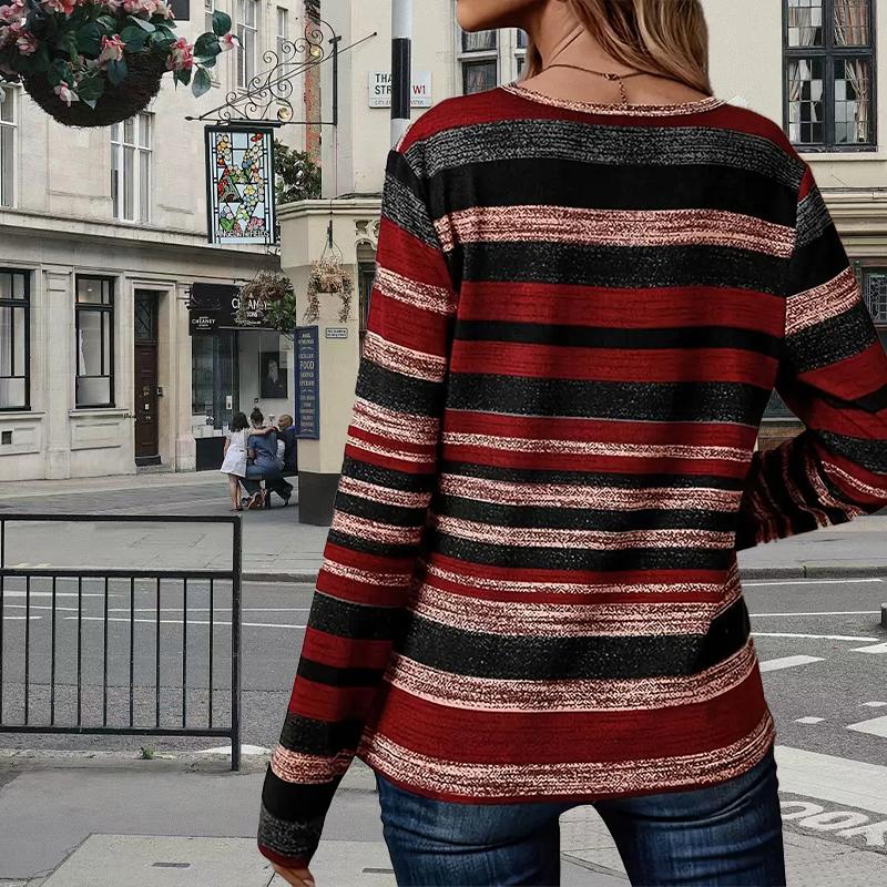 Black Cat Print Women Tshirts Ladies Tops Long Sleeve V-neck Pullover Femme T-shirts T Shirt For Women