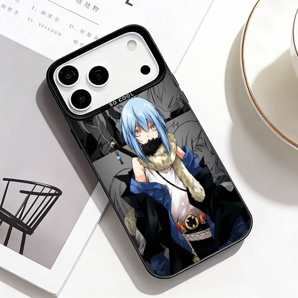 Чехол для телефона Slime Anime Rimuru Tempest для iPhone17,16,15,14,13,12,Pro Max Черный Цветной Чехол для телефона