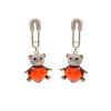 Милые серьги с медведем, эмаль, цирконий, висячие украшения в виде животных, новинка 2022, модные ювелирные изделия, креативные красные серьги для женщин