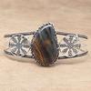 Design Jasper Gemstone Handmade Silver Jewelry Cuff Bracelets 7''Adjustable