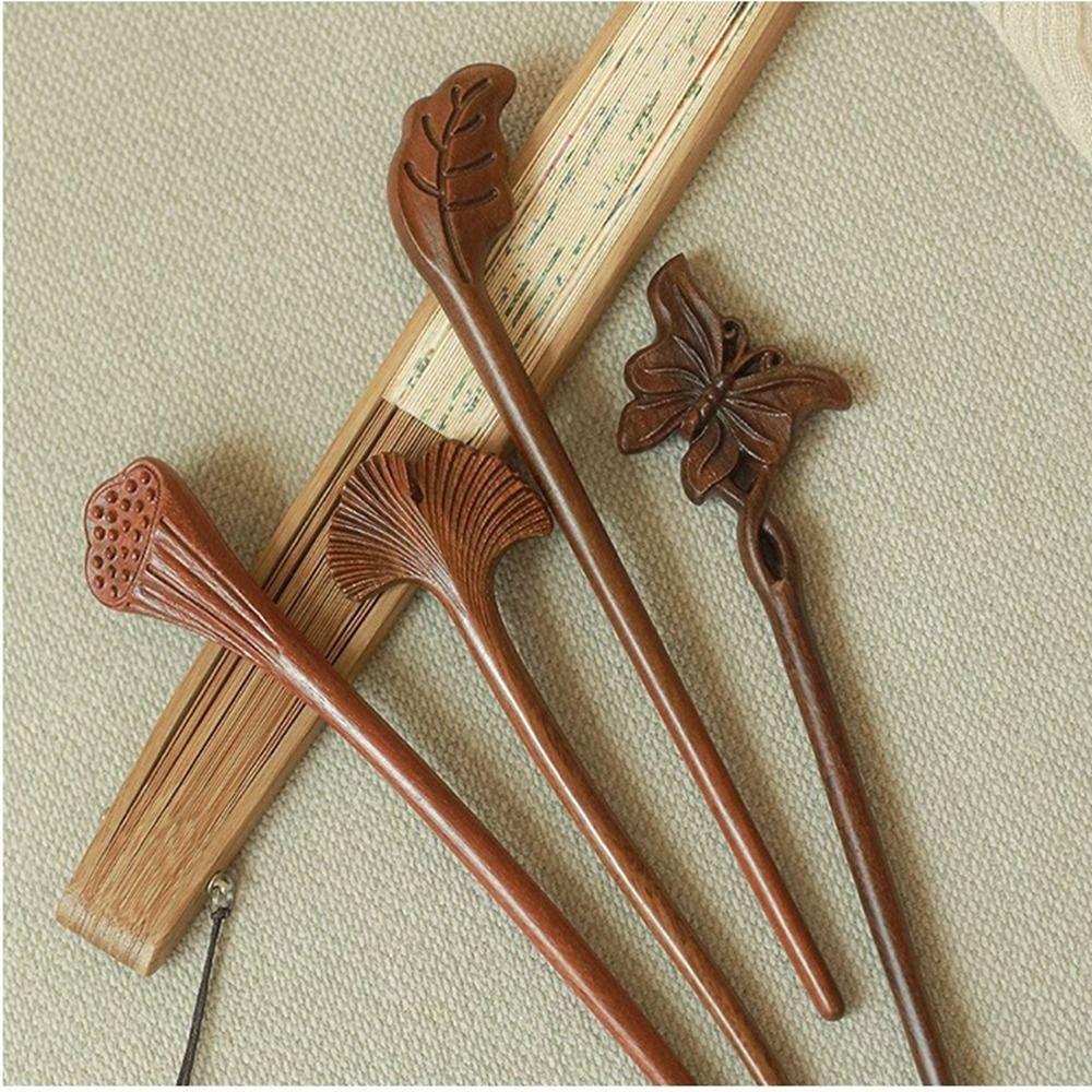 Wood Chinese Style Hairpin Cat Hanfu Headwear Antique Wooden Hair Stick Girls