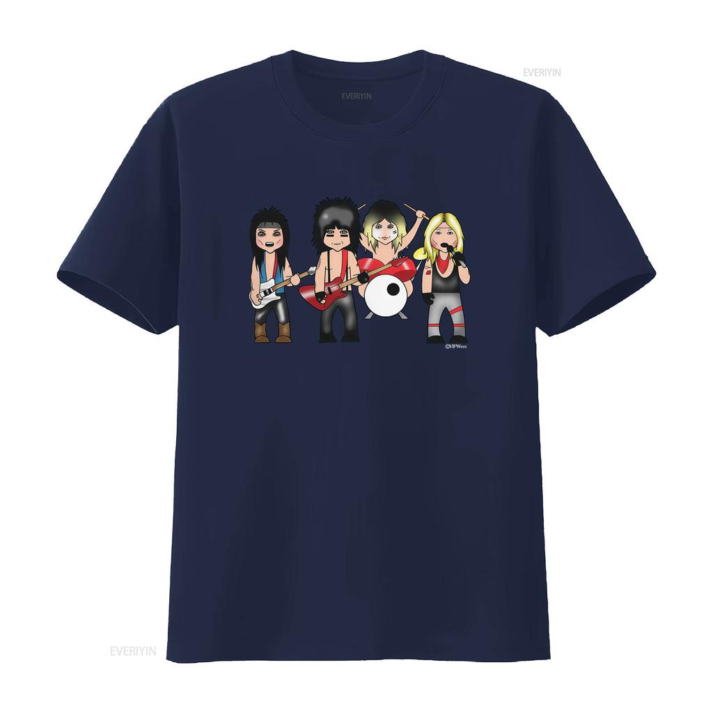 Mens T Shirt Vipwees The Crue Heavy Metal 80S Band Caricature Motley Inspired Rock vintage Washed Stretched Comfortable