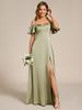 Ever-Pretty Women's Short Sleeve Off Shoulder Ruffle Sleeves A-Line Split Floor-Length Bridesmaid Dress
