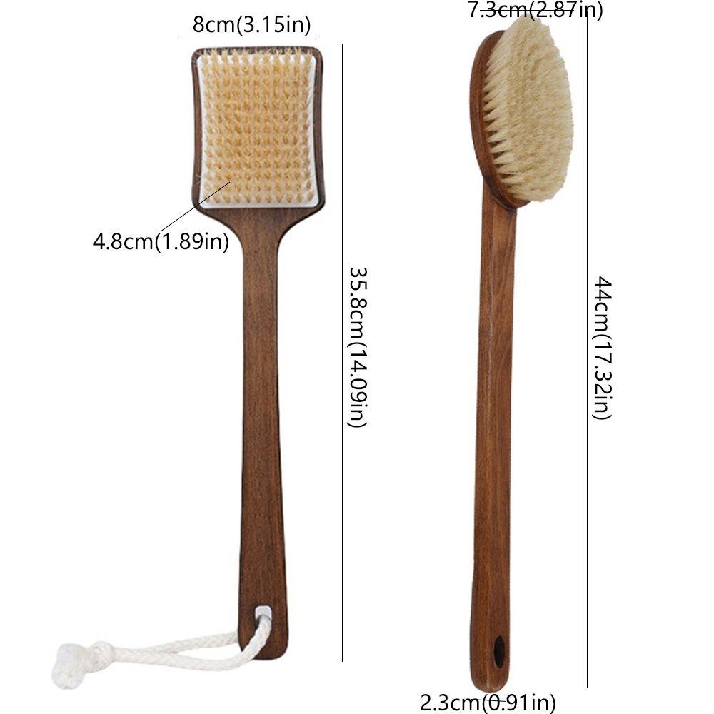 Soft Bristles Back Scrubber Ergonomic Shower Back Scrub Scrubbing Brush Bath Brush Bathroom Tools