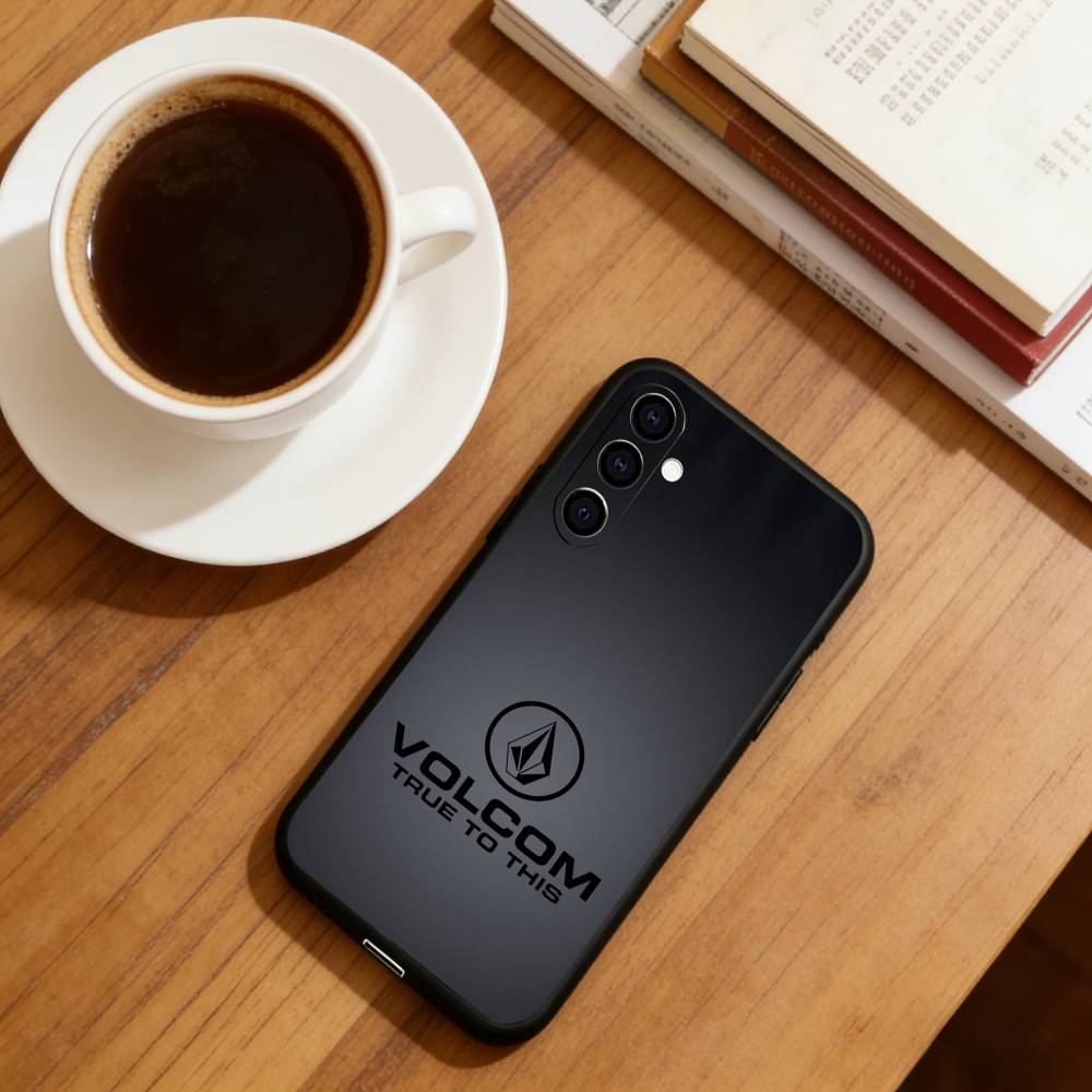 Fashion Sport V-VolCom Phone Case For Samsung Galaxy A73,A72,A71,A70,A53,A52,A51,Soft Silicone Black Cover