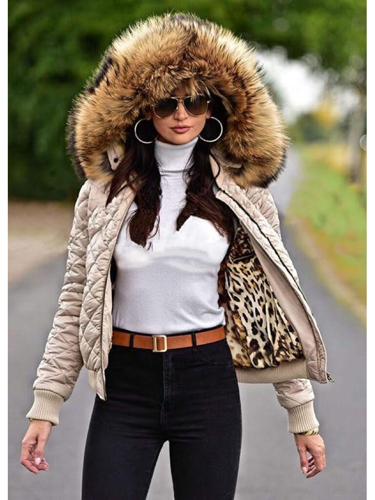 Женская куртка с капюшоном большого размера с хлопковой подкладкой - Европейский и американский стиль, короткая, теплая, подходит для осени и зимы