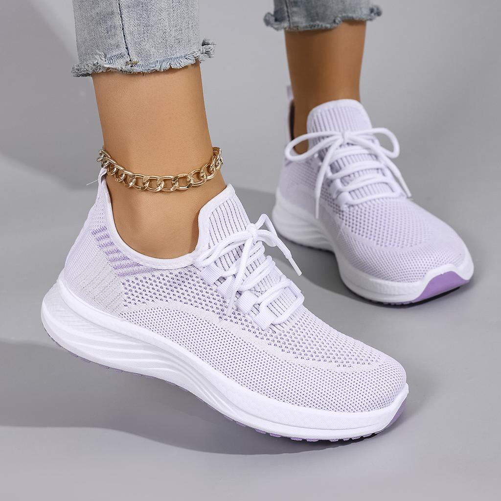 Spring And Autumn New Women'S Casual Lace-Up Sneakers, Comfortable, Breathable, Lightweight And Wear-Resistant Sports And Casual Shoes