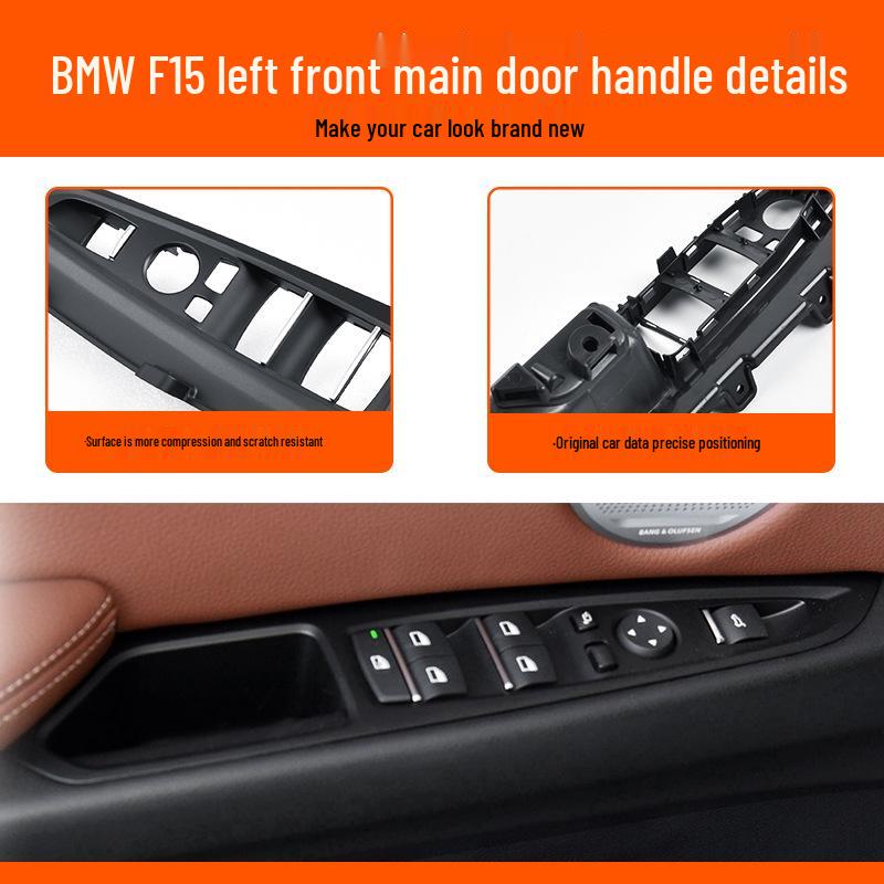 Compatible with BMW X5/X6 Left Front Door Interior Handle, Window Lifter Switch Trim Cover F15/F16