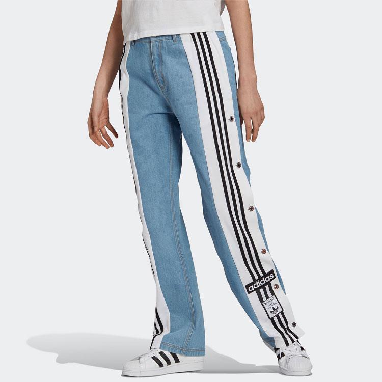 adidas Originals X Только сухая чистка, повседневные удобные спортивные джинсовые брюки на пуговицах, женские брюки синего цвета H59020