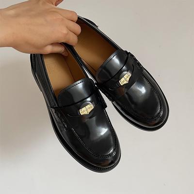 Версия из коровьей кожи~ мокасины из натуральной кожи в стиле ретро с золотой монетой, женские на плоской подошве в британском стиле, для ленивых, под юбку, маленькие кожаные туфли