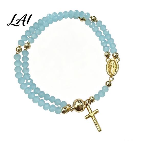 Lightweight Prayer Bracelet Rosary Magnetic Closure Handmade Christian Beads Bead Wristband Easy to Wear Spiritual Jewelry Gift Faith Reminder