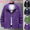 Men's Autumn and Winter Plus Fleece Double-sided Fleece Plus Size Polar Fleece Casual Solid Color Jacket 4XL-12XL