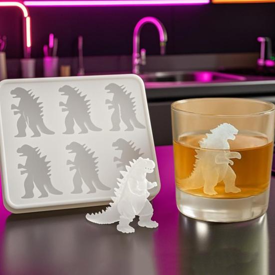 Yousheng Форма для льда Силиконовая Форма для льда в форме динозавра Антипригарная Пищевой класс Безопасна для духовки Форма для льда Кухонный гаджет