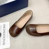 Retro Round Head Shallow Mouth Single Shoes Women Spring and Autumn New Evening Wind Flat Office Casual Comfortable Shoes