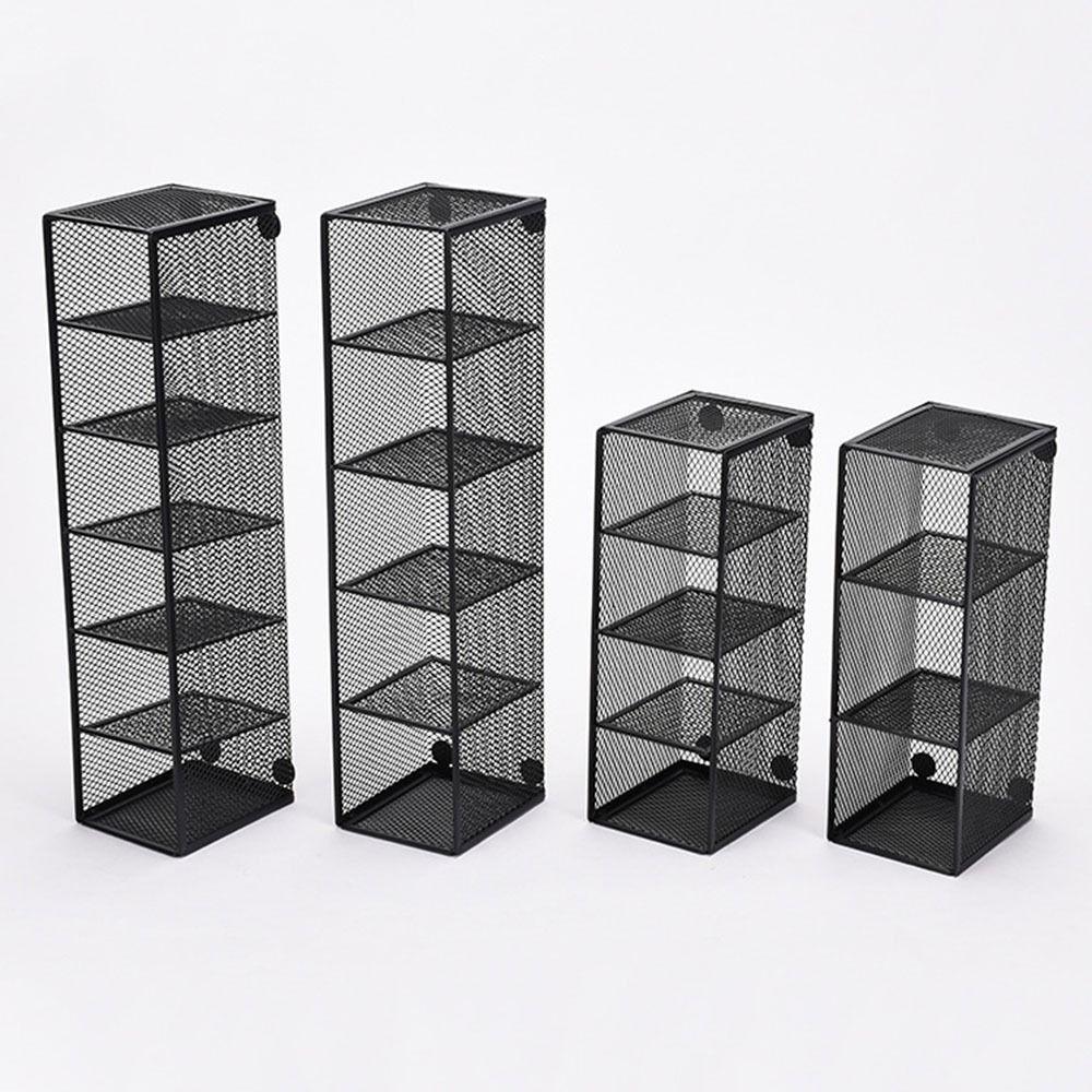 Modern Mesh Desk Organizer 3/4/5/6 Grids Pen Storage Box Multifunctional Pencil Holder Office Use