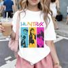 Children's K-pop Devil Hunter Pattern Printed T-Shirt - Middle-Large Size for Boys and Girls - Cute and Cool Top
