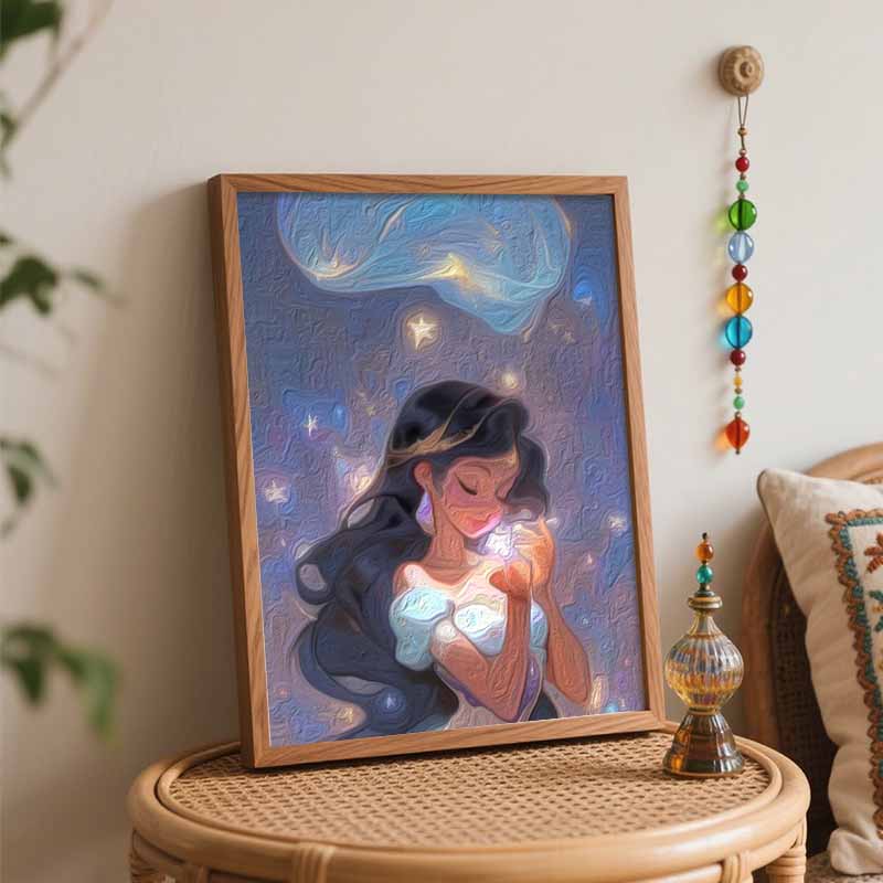 Disney Набор для рисования маслом по номерам «Звездное небо с жасмином» ручной работы DIY декор для дома подарки настенное искусство холст спальня эстетичный набор для декора