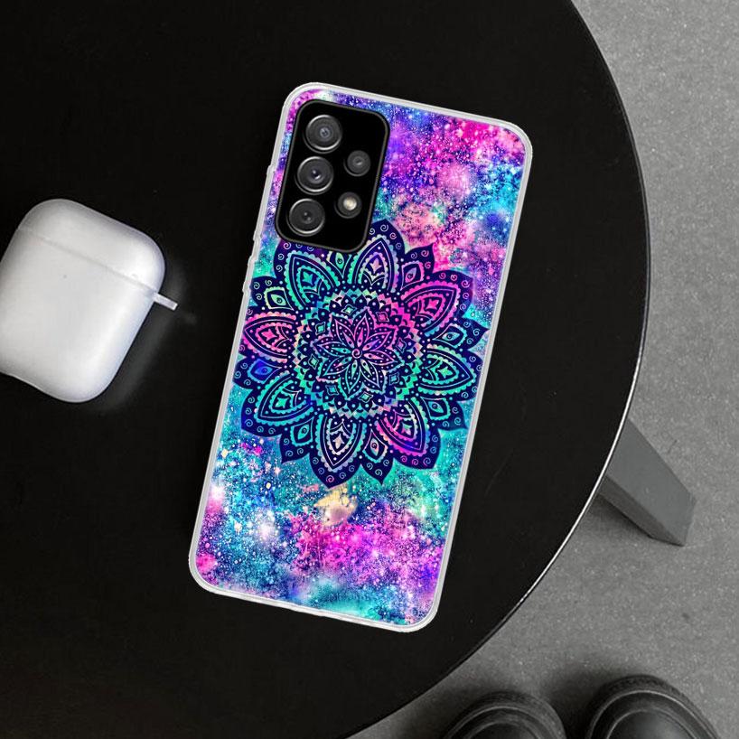 Мандала Подсолнух Мандала Чехол для телефона для Samsung Galaxy A12 A22 A32 A52 A72 A02S A51 A50S A31 A20S A10S Note 20 Ultra 10 P