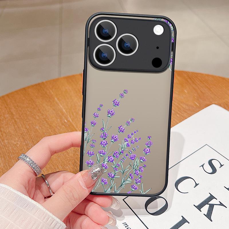 Shockproof Soft Edge Hard PC Matte Phone Cover For iPhone 17 Air 16e 16 15 14 Pro Max 13 16 17 Pro 17 Flowers Print Case