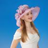 1PC New Sun Protection Mesh Flower Hat Organza Women'S Hat Sun Shade Large Brim Hat French