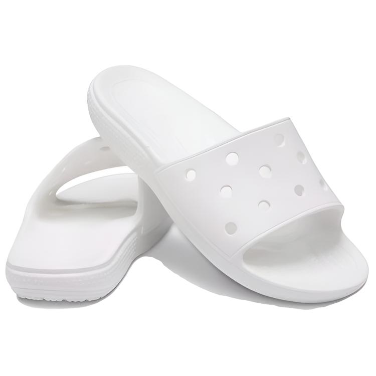 Crocs Классические Удобные Шлепанцы Модные EVA Противонатирающие Сандалии-слайды Мужская Обувь Белый 212029-100