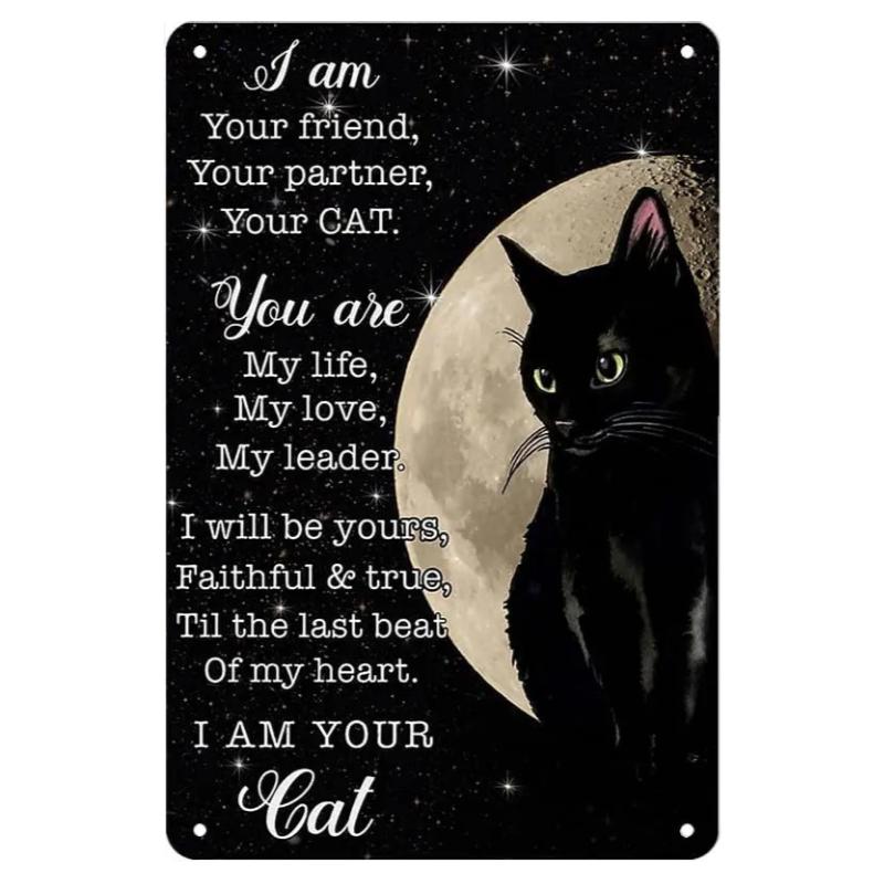 New Vintage Siamese Cat I Am Your Friend Your Partner Your Cat Funny Metal Tin Sign Wall Decor Man Cave Bar Retro Metal Vintage
