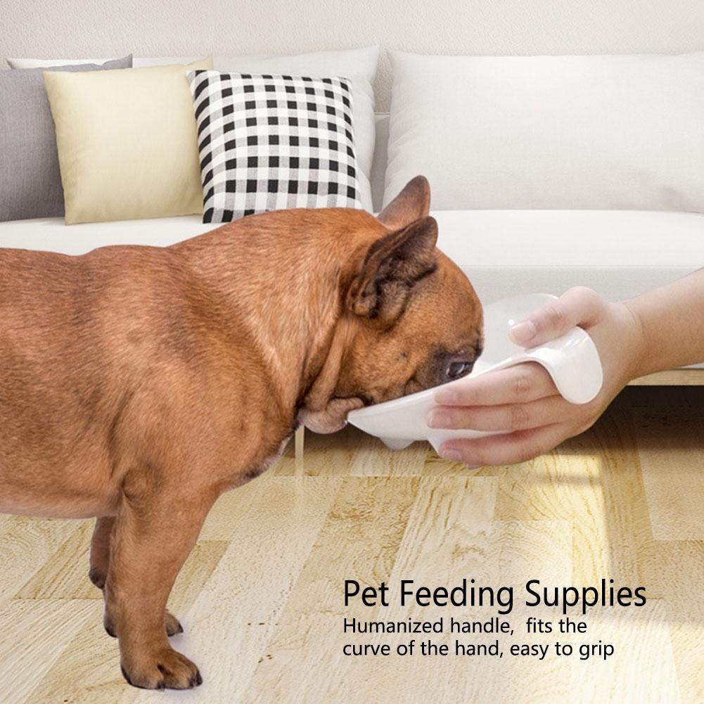 Multi Purpose Pet Water Food Bowl Handheld Non Slip Feeder Dish Feeding Supplies for Older Dog Care