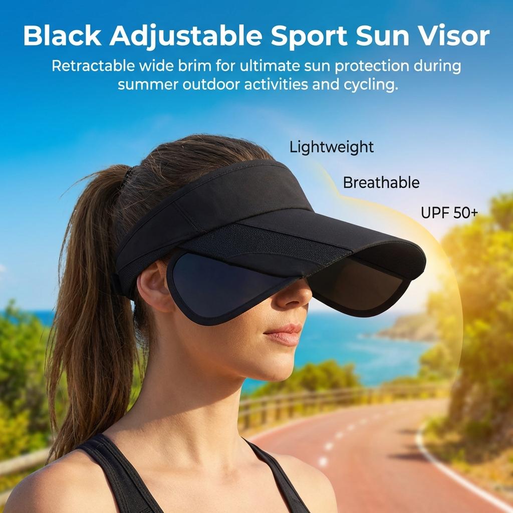 Women Sun Protect Visor Hat Outdoor Sports Adjustable Brim Summer Cycling Hiking