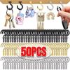Mini Ceiling Screw Hooks Iron Hanger for Outdoor String Lights Hanging Plants Mug Arts Decorations Cup Extend Hooks
