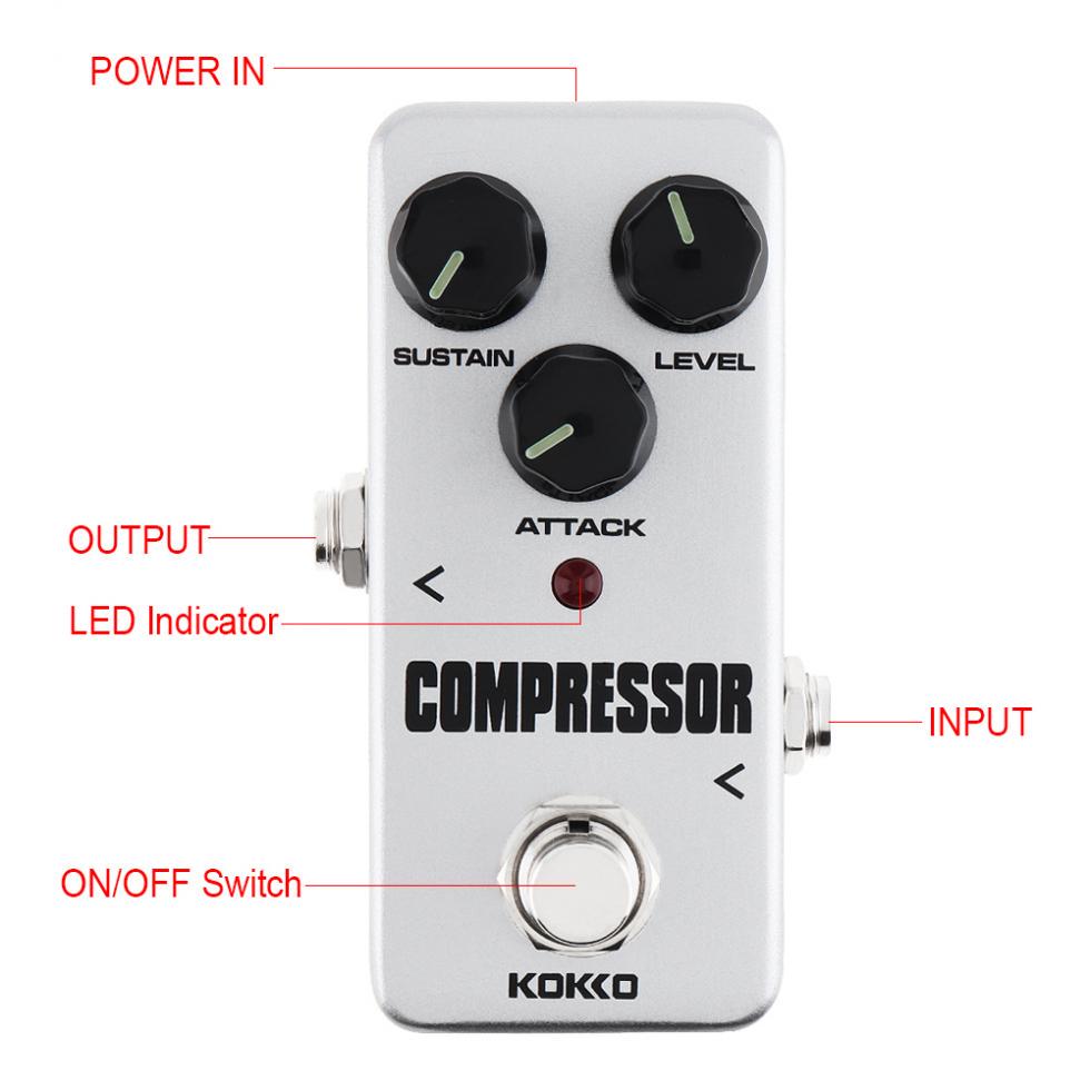 Мини-электрическая гитара, педаль бас-эффекта, компрессор, полностью аналоговая схема, настоящий байпас, цельнометаллический корпус
