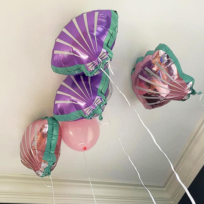 108 шт., воздушный шар в виде ракушки с хвостом русалки, гирлянда, арка, розовый, фиолетовый, латексный шар, детский душ для девочек, сувениры на первый день рождения, свадебный декор