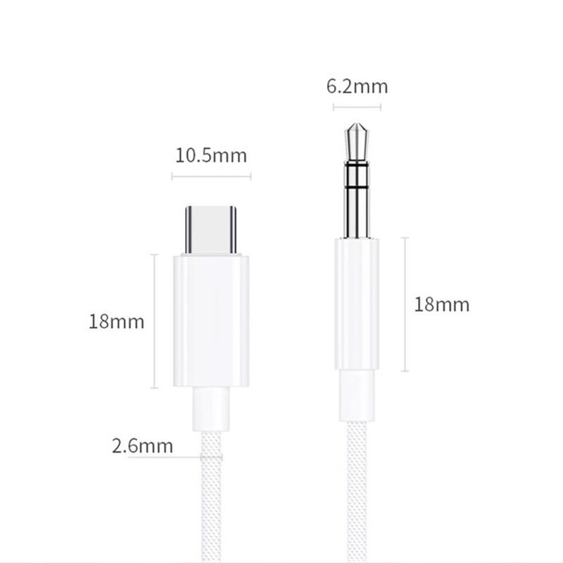 1-3 шт. Аудиокабель Type C USB C на 3,5 мм Jack Шнур Адаптер для Автомобильной Колонки Наушников для iPhone 17 16 15 для Samsung Xiaomi Huawei