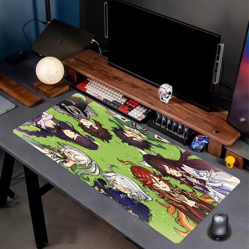 Genshin Impact Print Mouse Pad, Anti‑Slip Desktop keyboard Mat, for PC Laptop Gaming Working Daily Use, Cool Festival Surprise Gift