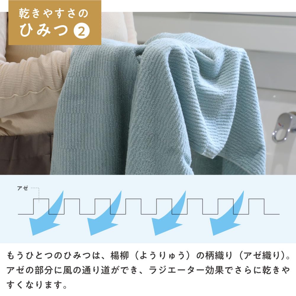 TANGONO Imabari Bath Towels of 2 61 x 130 cm White Gentle Made in Indoor Cotton Towels, Quick-Drying (Set / / Set) [Skin-Friendly / Texture]