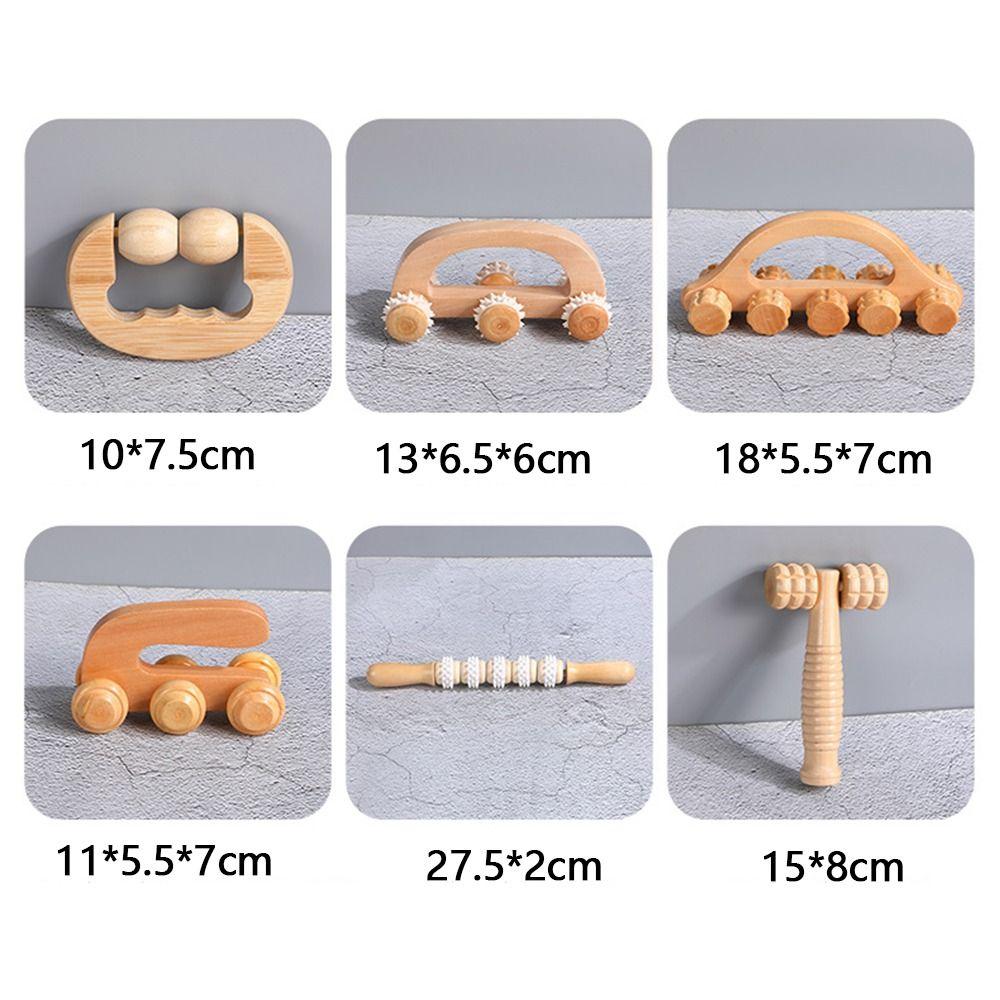Household Wooden Massage Roller Handheld Manual Muscle Roller Sticks Hand Push Reflexology Trigger Point Massager