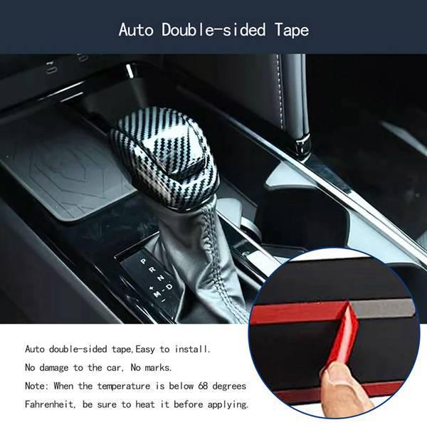 Carbon Fiber Pattern ABS Gear Shift Knob Cover: Full Coverage Interior Accessory Set