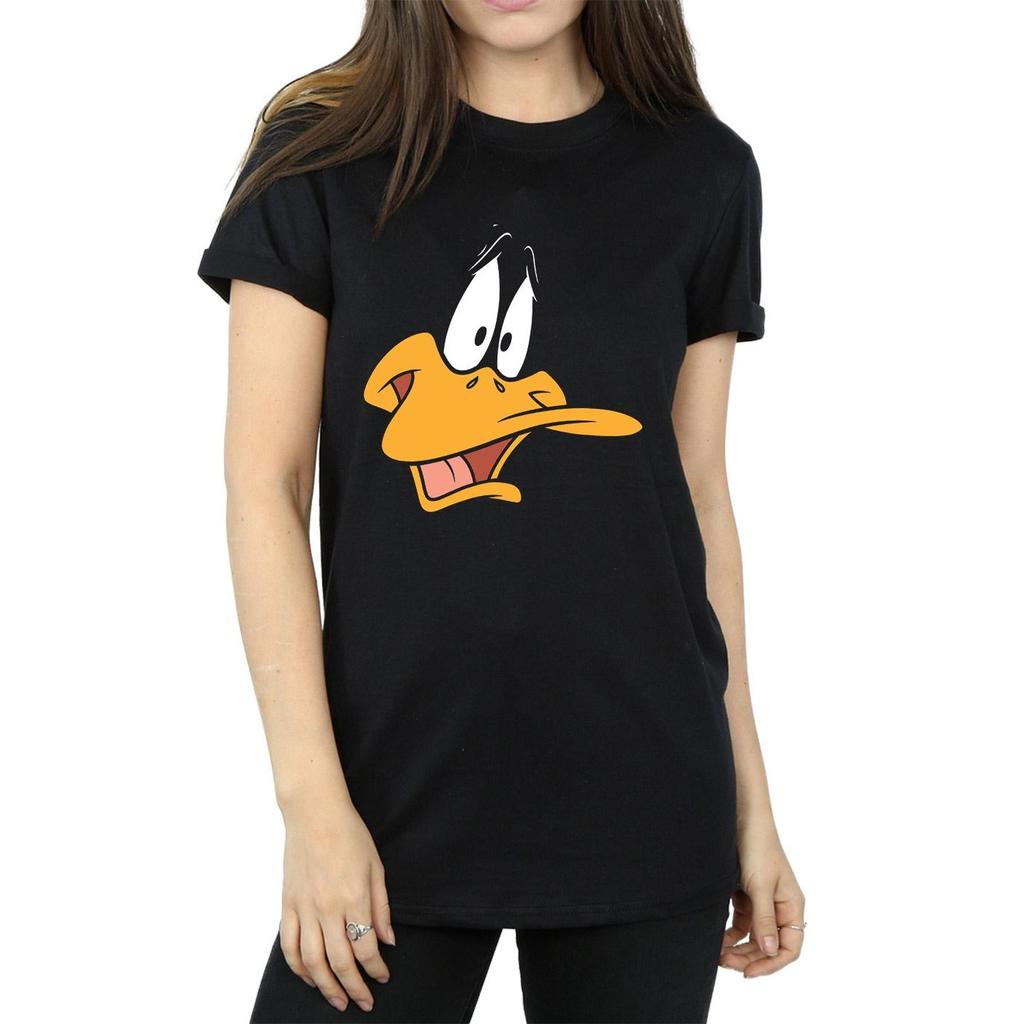 Looney Tunes Womens/Ladies Daffy Duck Face Cotton Boyfriend T-Shirt