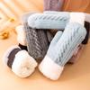 LCsanyp Women's Winter Twist Knit Fleece-Lined Mittens