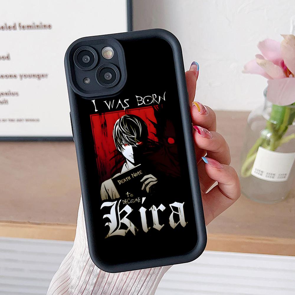 Чехол для мобильного телефона Death Note Кира Лайт для iPhone 17 16 15 14 13 12 11 Air Pro Max Plus Утолщенный ТПУ Цветной Чехол Чехол Роскошный