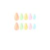 24Pcs/Set Quick Nails Rainbow Color Solid Color False Nials Sticker Wearable Waterproof Manicure Finished Nails