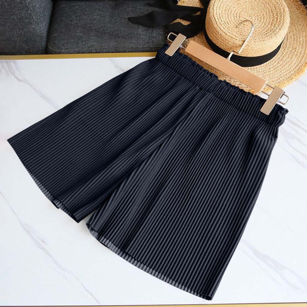 Повседневные брюки-четвертинки с высокой талией и оборками, прямые широкие брюки