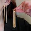 Long Metal Chain Tassel Earring Fashion Elegant Women Vintag Temperament Light Luxury Long Earrings Party Jewelry Gifts