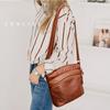 Soft PU Leather Shoulder Bag Women Retro Messenger Bag Double Zipper Female Crossbody Bag Big Capacity Daily Handbag