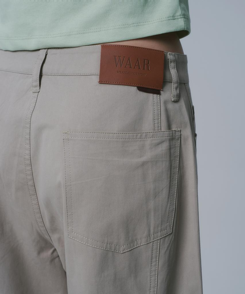 WAARFORWOMAN W1147 Cotton Straight Pants_Beige