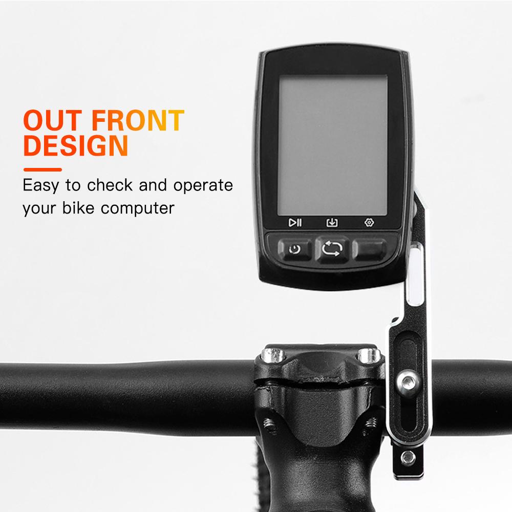 Bicycle Computer Mount Adjustable Out Front Bike Handlebar Mount Holder with Camera Adapter Light Holder for Garmin for