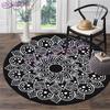 Круглый ковер в стиле бохо, фланелевый коврик для йоги, подушка для гостиной, спальни, учебный коврик, напольный коврик с принтом мандалы, противоскользящий коврик для стула