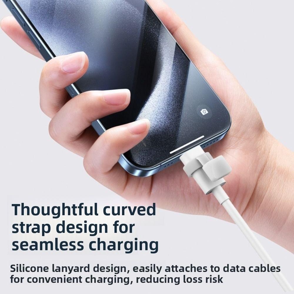 10Pcs Anti-Lost Data Line Protector Cap Silicone Charging Port Dust Plug