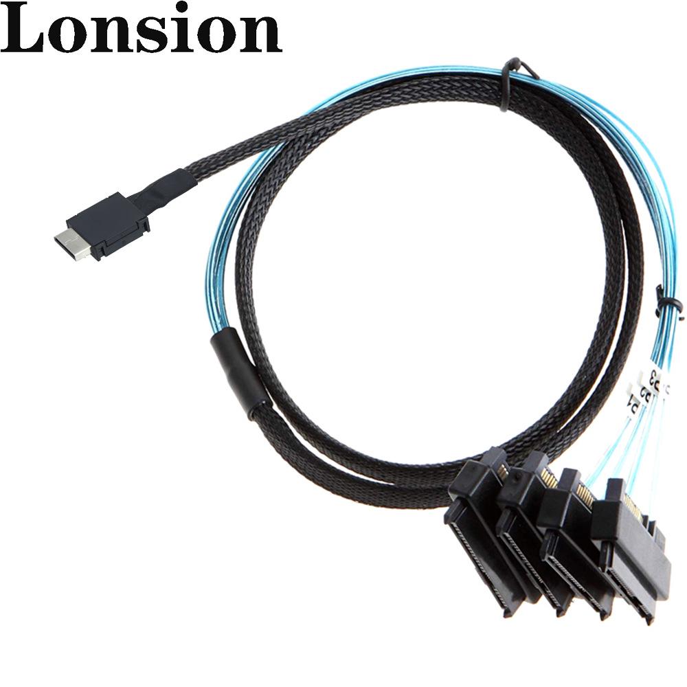 OCuLink PCIe SFF-8611 4i to SAS 4X 8482 High-Speed HDD Conversion Cable