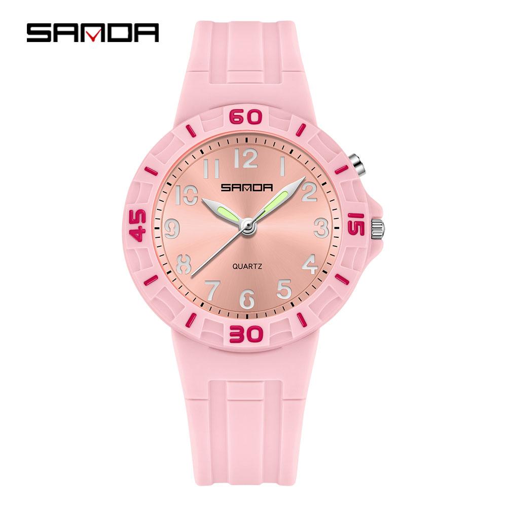 SANDA new 6388 fashionable student quartz watch 50 meter waterproof night light durable men's and women's sports watch