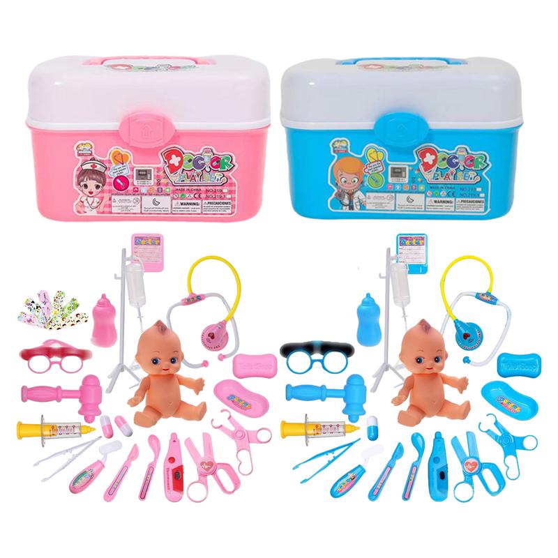 22 шт. детский игровой набор для мальчиков и девочек, имитация стетоскопа медсестры для инъекций, домашний медицинский ящик для инструментов